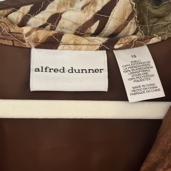 Vtg Alfred Dunner Silk Jacket Womens 2X Quilted Colorblock Animal Print Boho - Picture 2 of 7